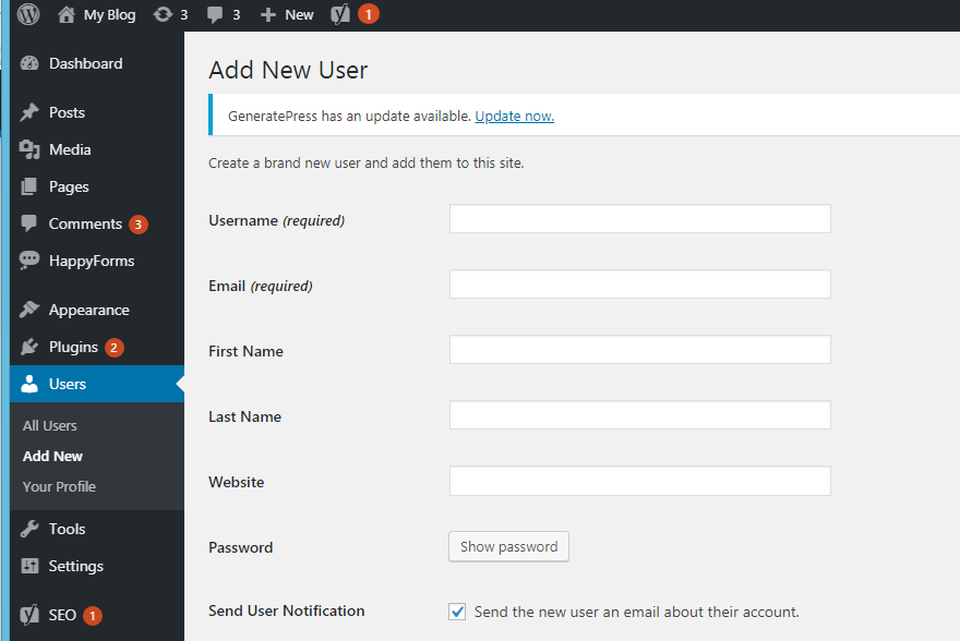 How to Add a User in WordPress